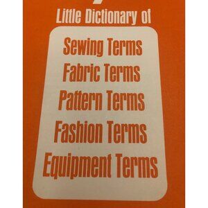 Sewing Guide Terms Beginner Simplicity Reference DIY Clothing Sew Pamphlet VTG